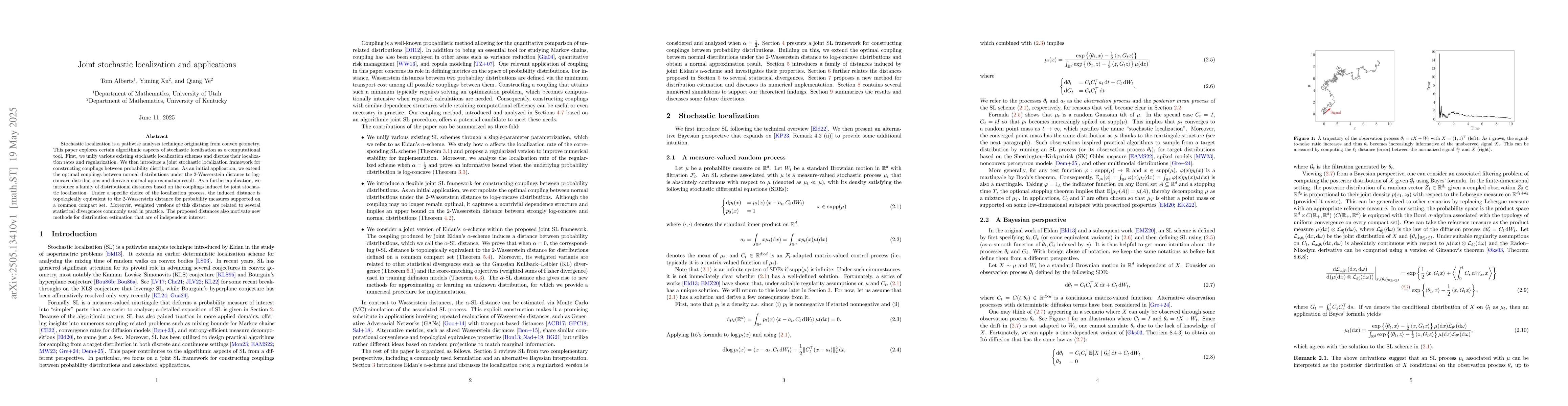 Thumbnail for Joint stochastic localization and applications