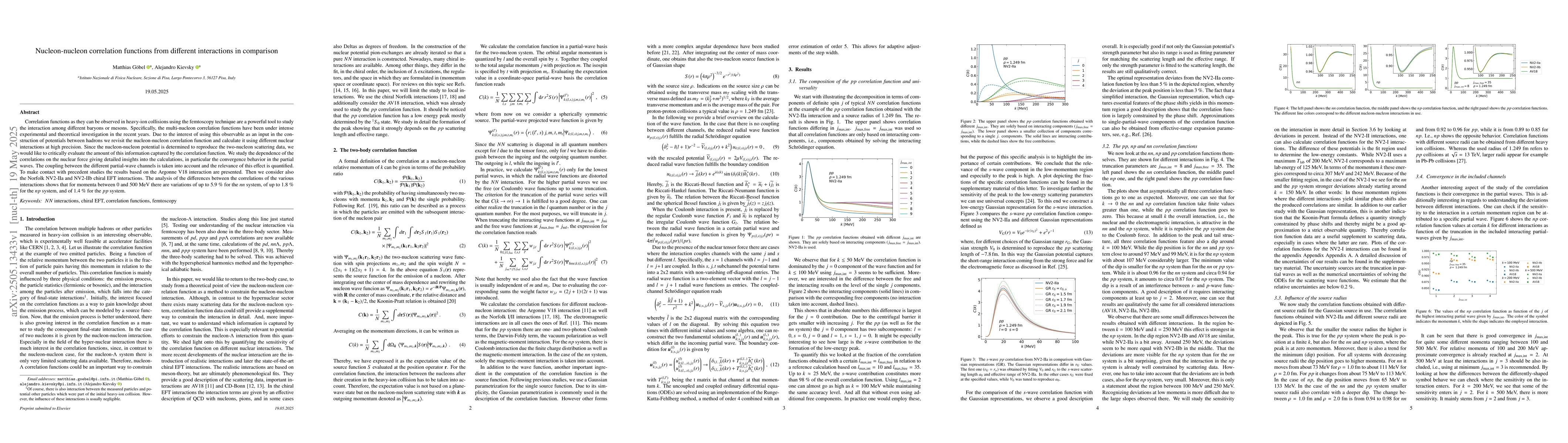 Thumbnail for Nucleon-nucleon correlation functions from different interactions in
  comparison