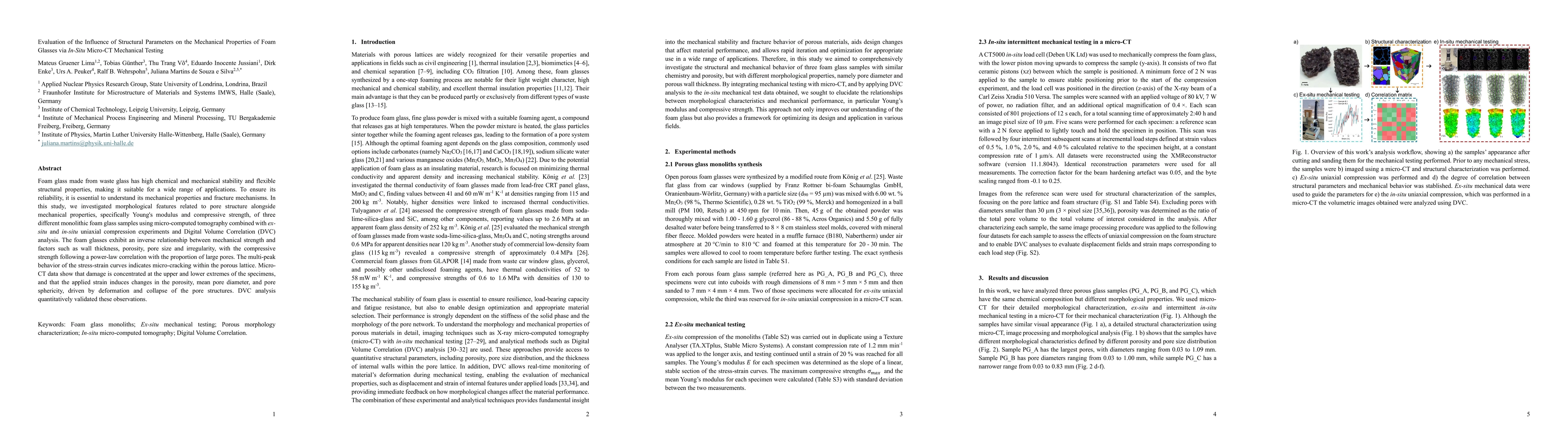 Thumbnail for Evaluation of the Influence of Structural Parameters on the Mechanical
  Properties of Foam Glasses via In-Situ Micro-CT Mechanical Testing