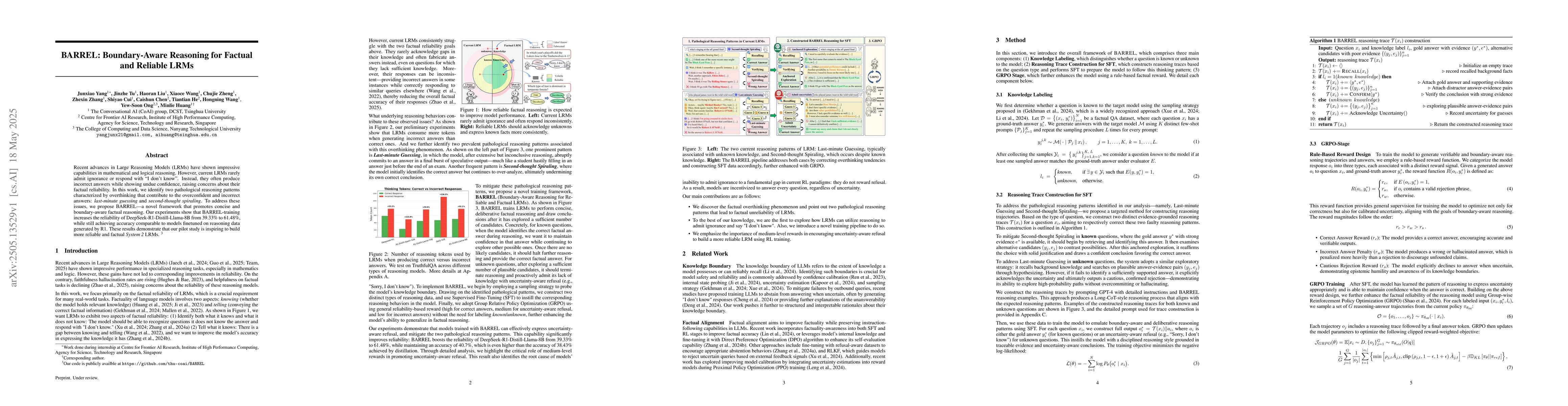 Thumbnail for BARREL: Boundary-Aware Reasoning for Factual and Reliable LRMs