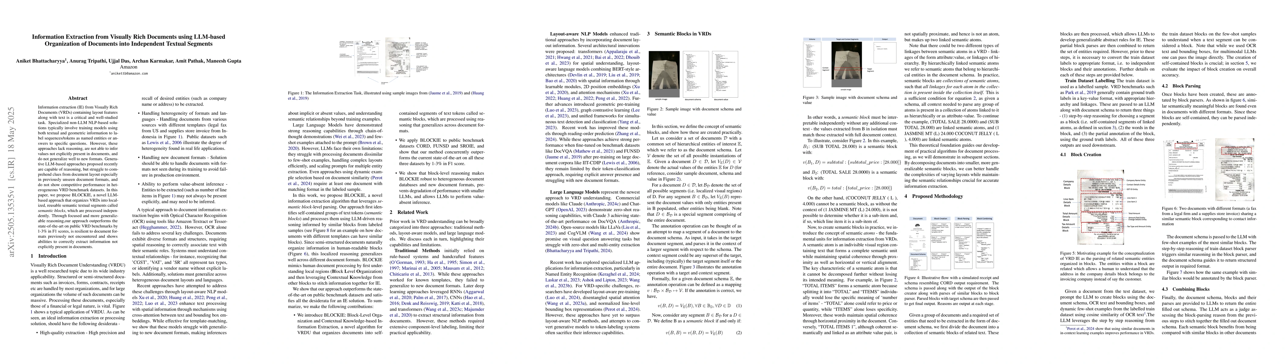 Thumbnail for Information Extraction from Visually Rich Documents using LLM-based
  Organization of Documents into Independent Textual Segments