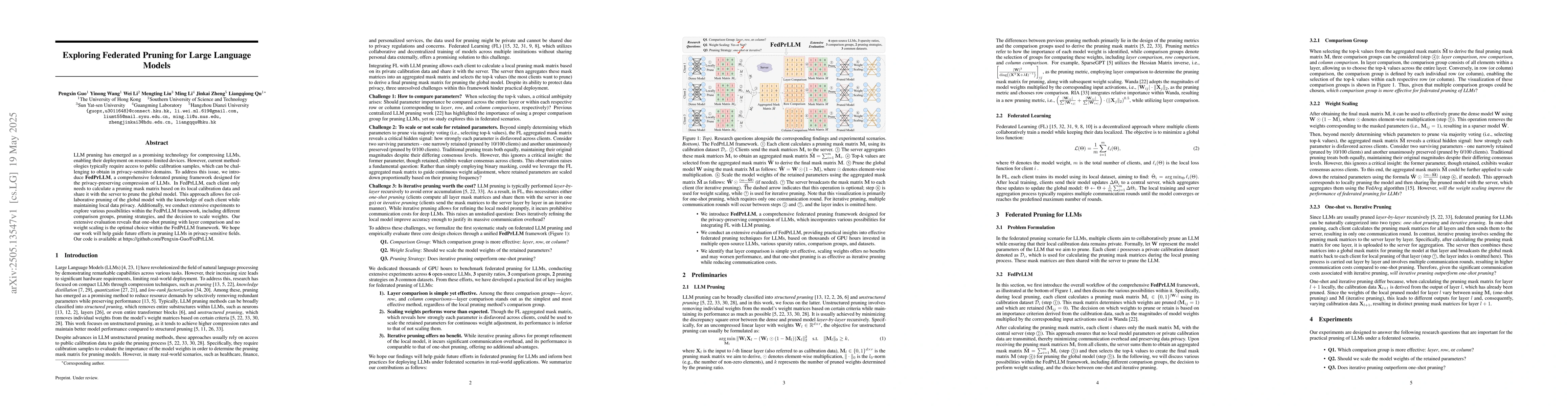 Thumbnail for Exploring Federated Pruning for Large Language Models