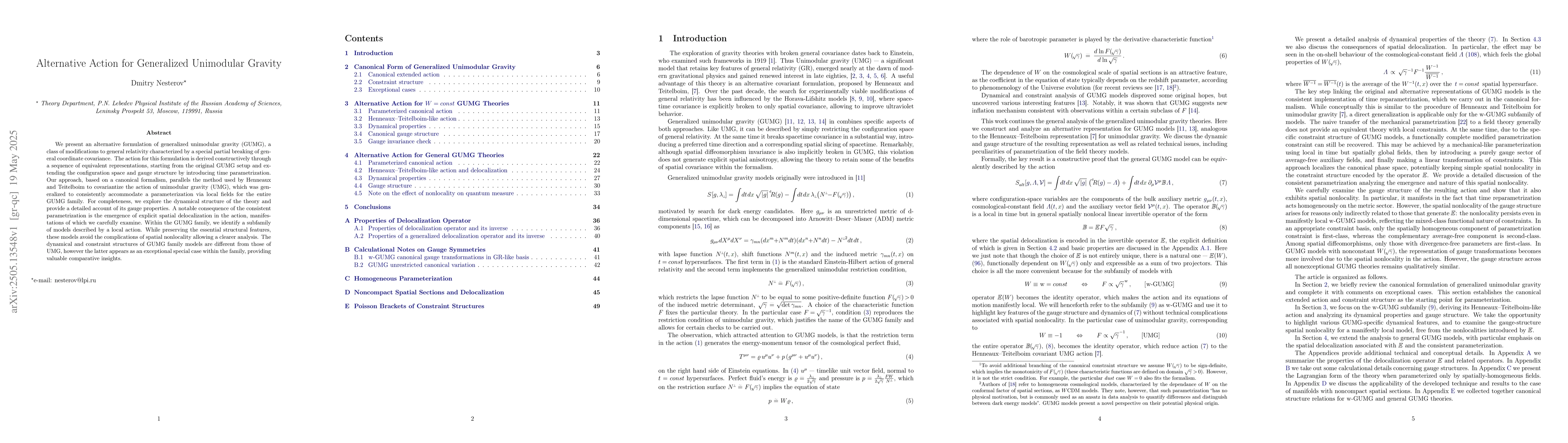 Thumbnail for Alternative Action for Generalized Unimodular Gravity