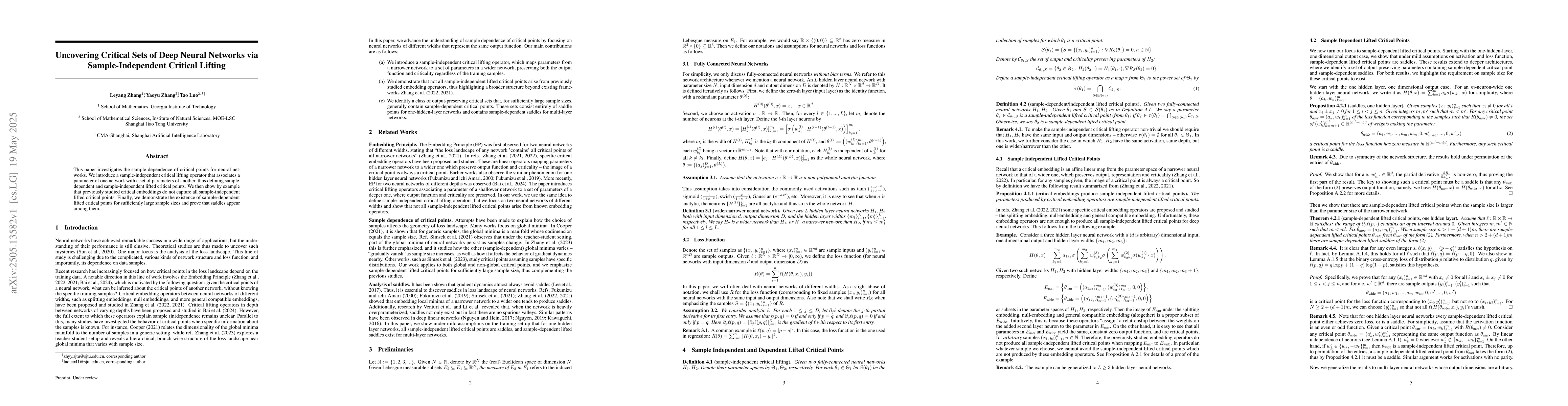 Thumbnail for Uncovering Critical Sets of Deep Neural Networks via Sample-Independent
  Critical Lifting