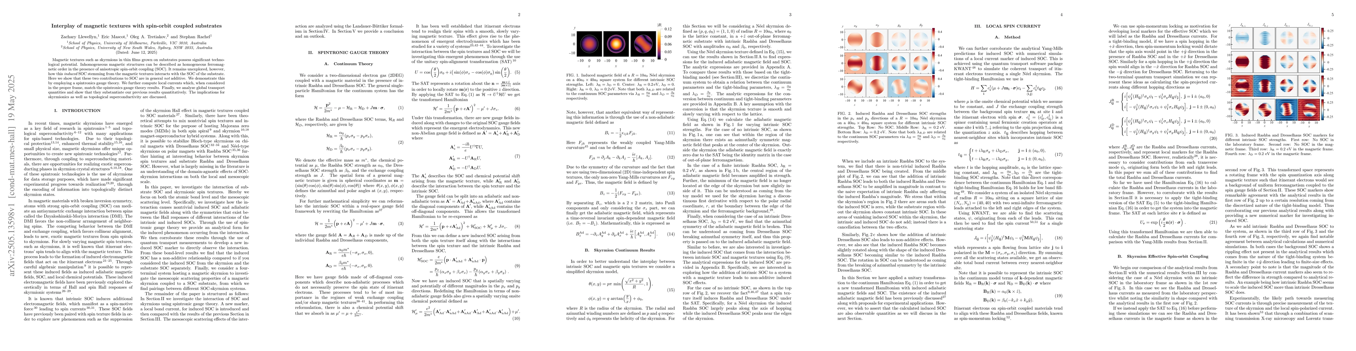 Thumbnail for Interplay of magnetic textures with spin-orbit coupled substrates