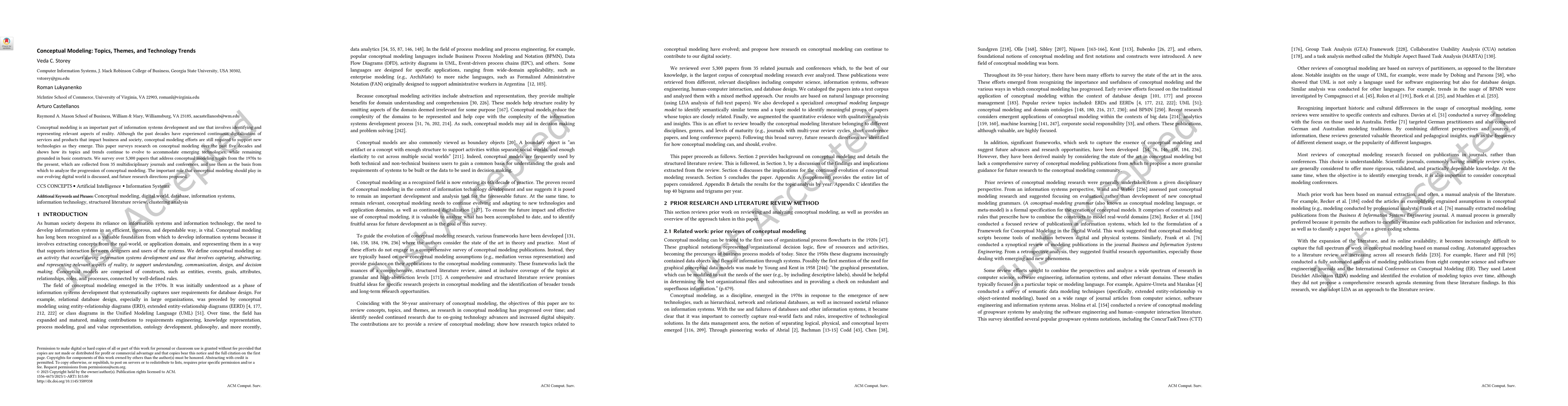 Thumbnail for Conceptual Modeling: Topics, Themes, and Technology Trends