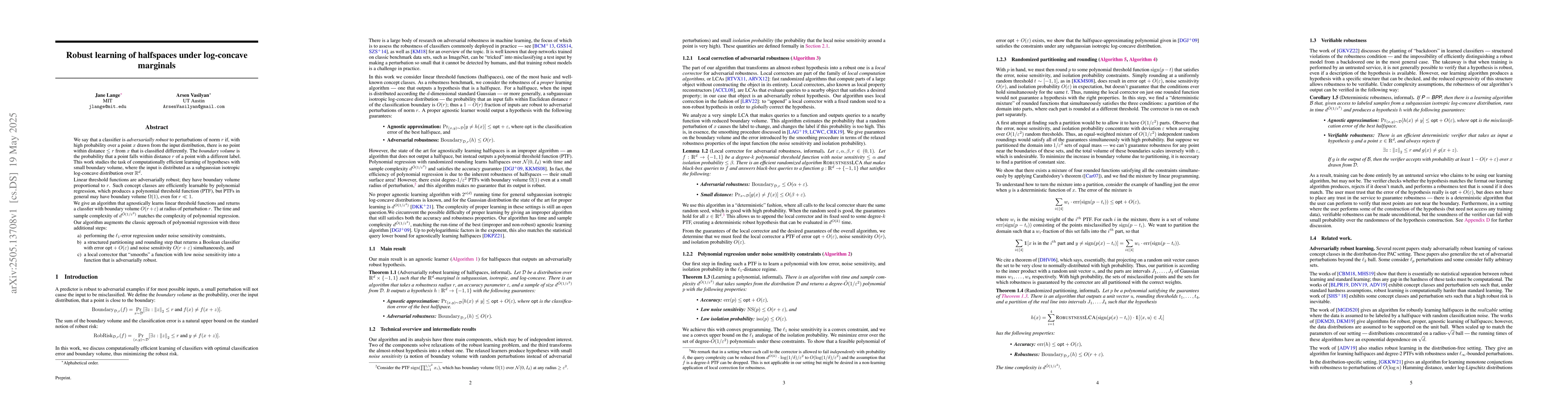 Thumbnail for Robust learning of halfspaces under log-concave marginals