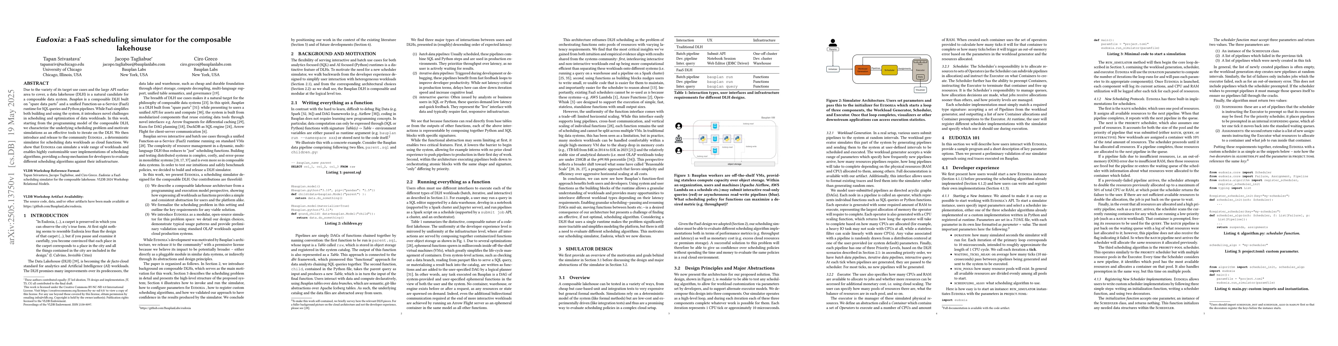 Thumbnail for Eudoxia: a FaaS scheduling simulator for the composable lakehouse