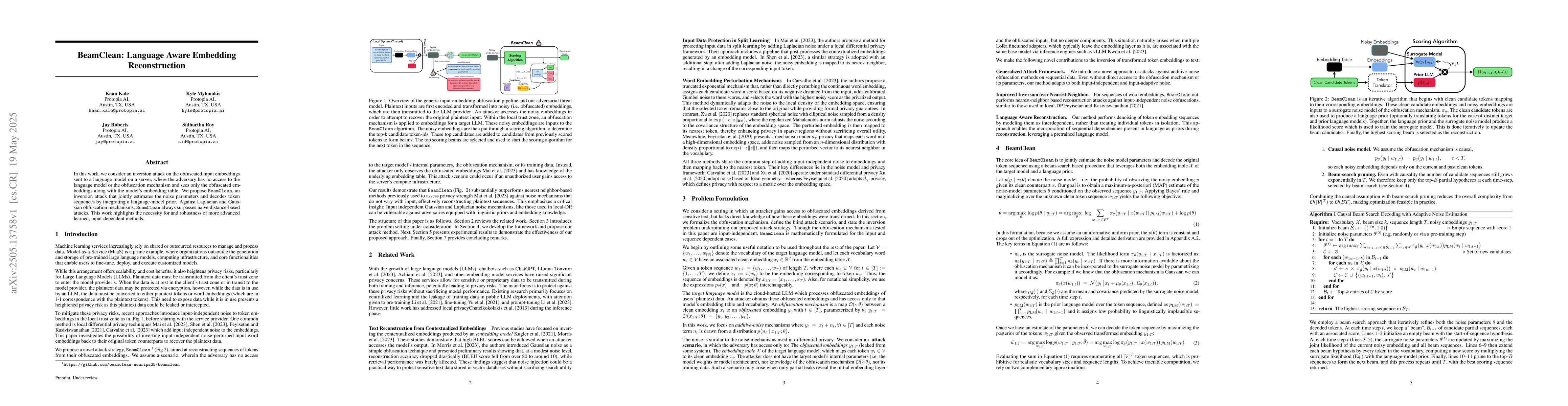Thumbnail for BeamClean: Language Aware Embedding Reconstruction