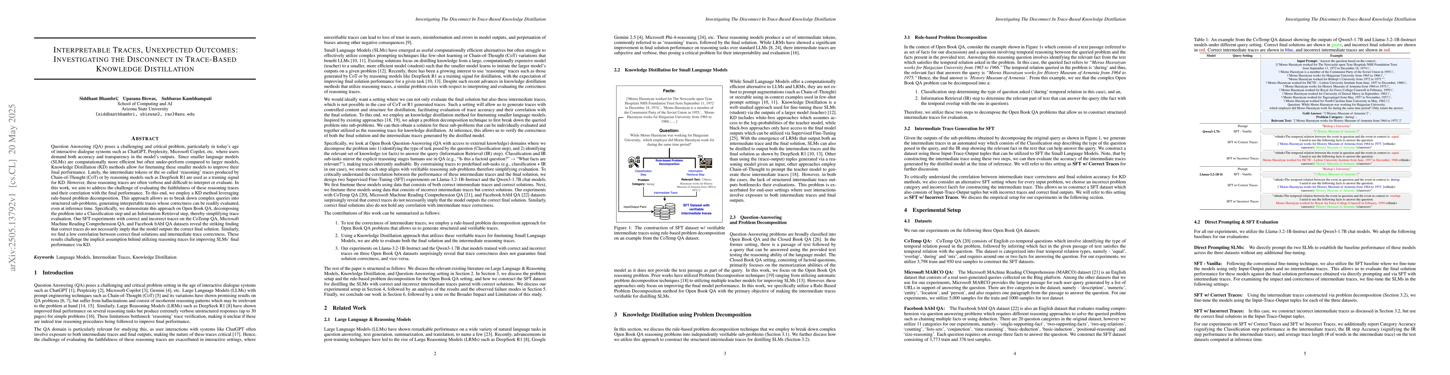 Thumbnail for Interpretable Traces, Unexpected Outcomes: Investigating the Disconnect
  in Trace-Based Knowledge Distillation