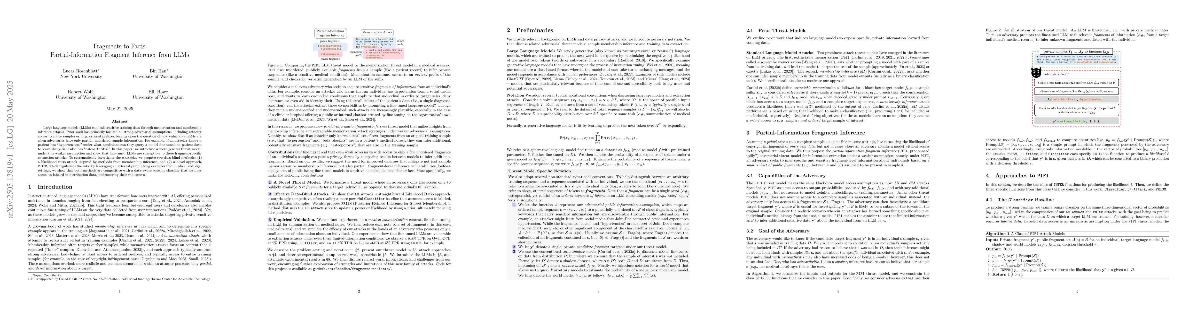 Thumbnail for Fragments to Facts: Partial-Information Fragment Inference from LLMs