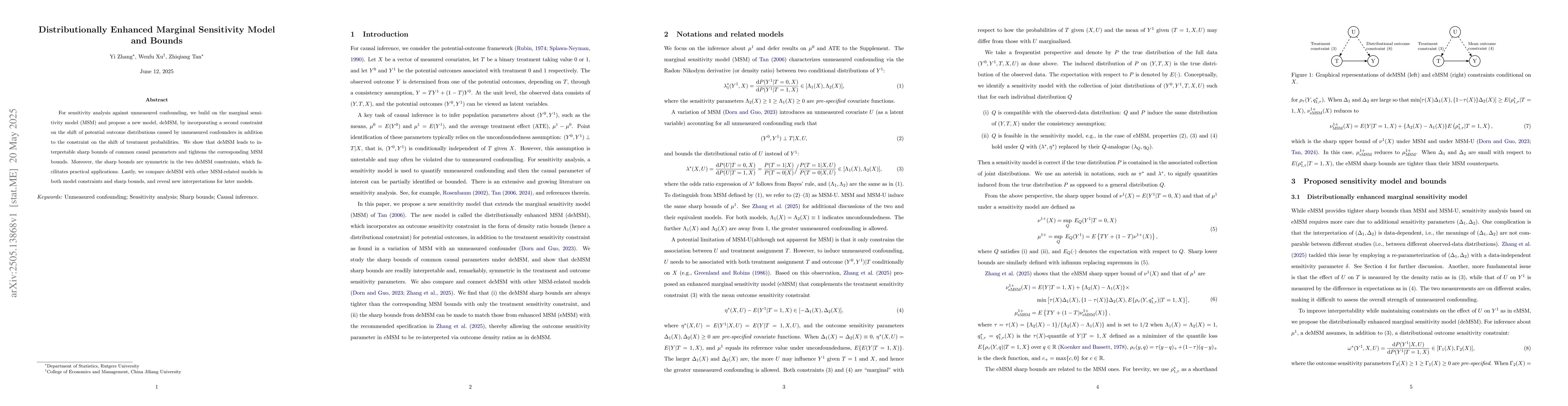 Thumbnail for Distributionally enhanced marginal sensitivity model and bounds
