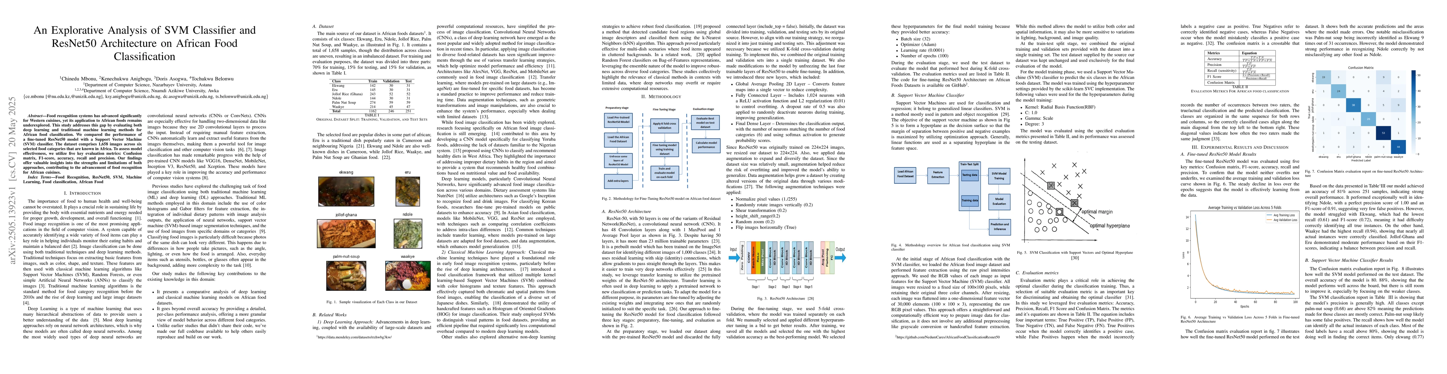 Thumbnail for An Explorative Analysis of SVM Classifier and ResNet50 Architecture on
  African Food Classification