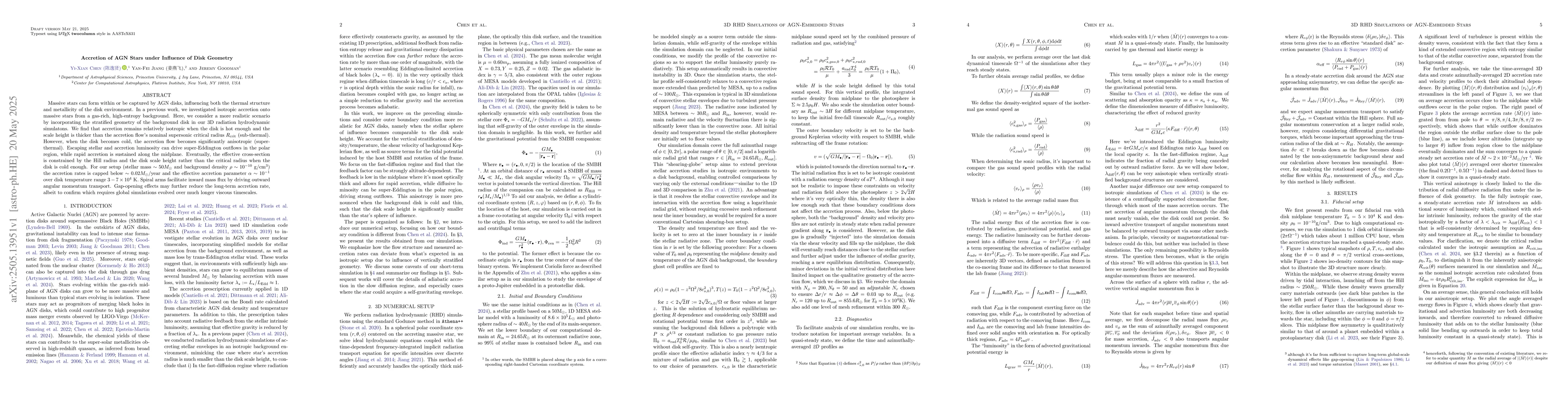 Thumbnail for Accretion of AGN Stars under Influence of Disk Geometry