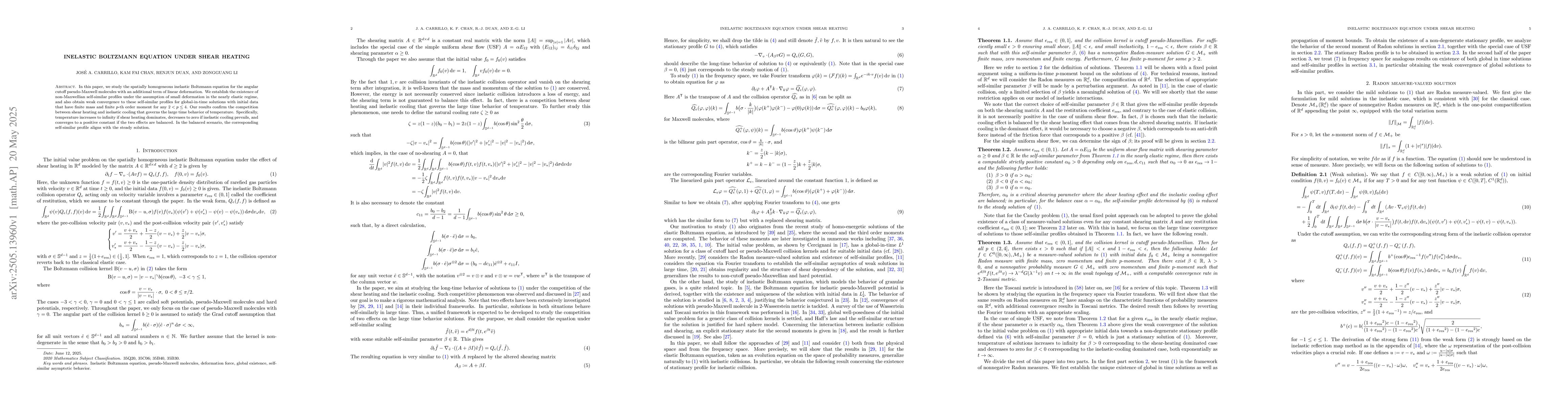 Thumbnail for Inelastic Boltzmann equation under shear heating