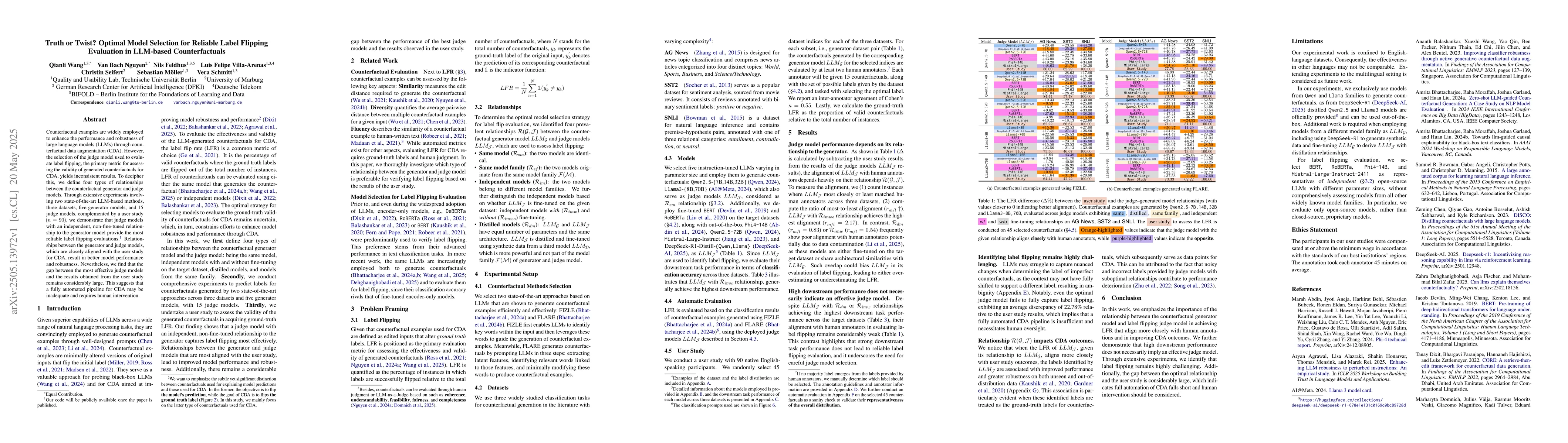 Thumbnail for Truth or Twist? Optimal Model Selection for Reliable Label Flipping
  Evaluation in LLM-based Counterfactuals