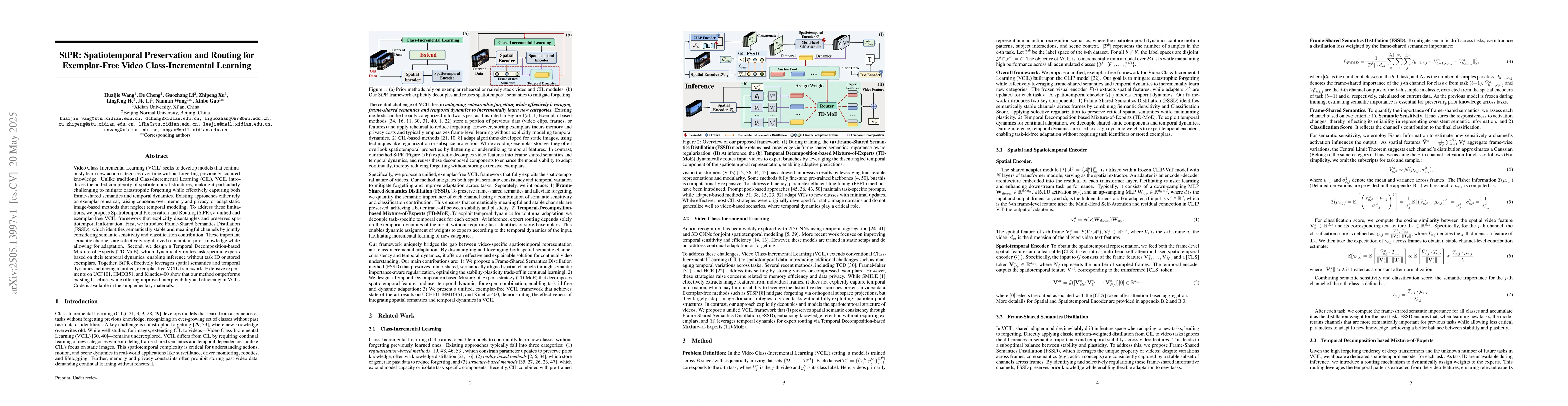 Thumbnail for StPR: Spatiotemporal Preservation and Routing for Exemplar-Free Video
  Class-Incremental Learning