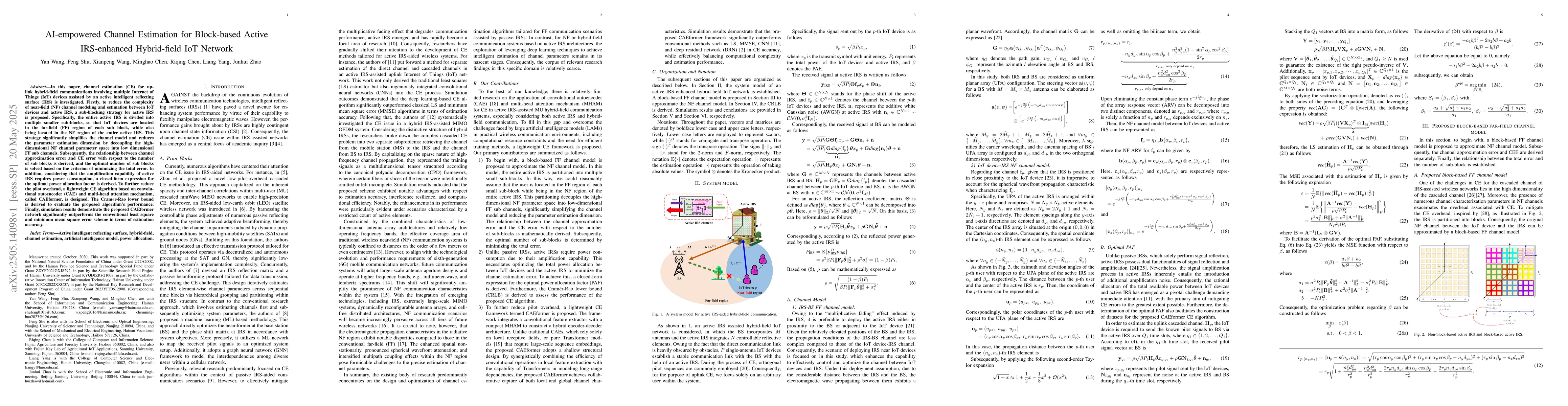 Thumbnail for AI-empowered Channel Estimation for Block-based Active IRS-enhanced
  Hybrid-field IoT Network