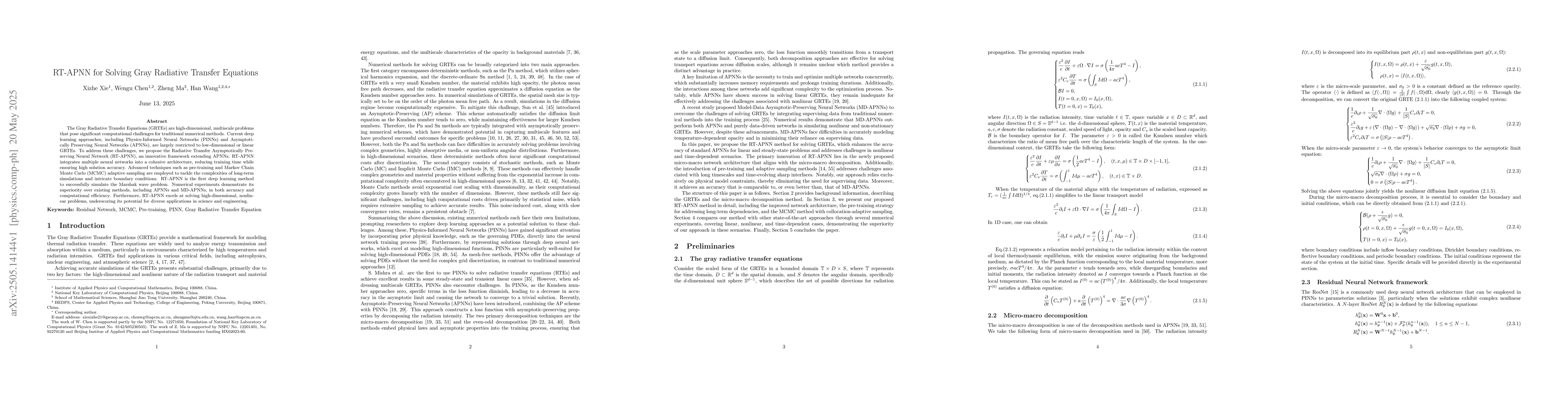Thumbnail for RT-APNN for Solving Gray Radiative Transfer Equations