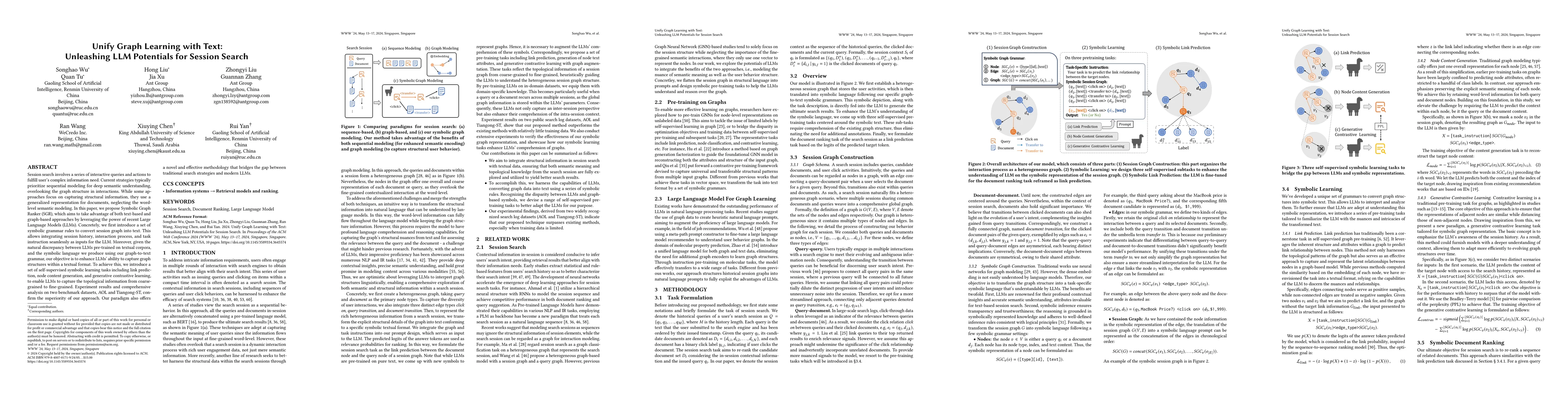 Thumbnail for Unify Graph Learning with Text: Unleashing LLM Potentials for Session
  Search