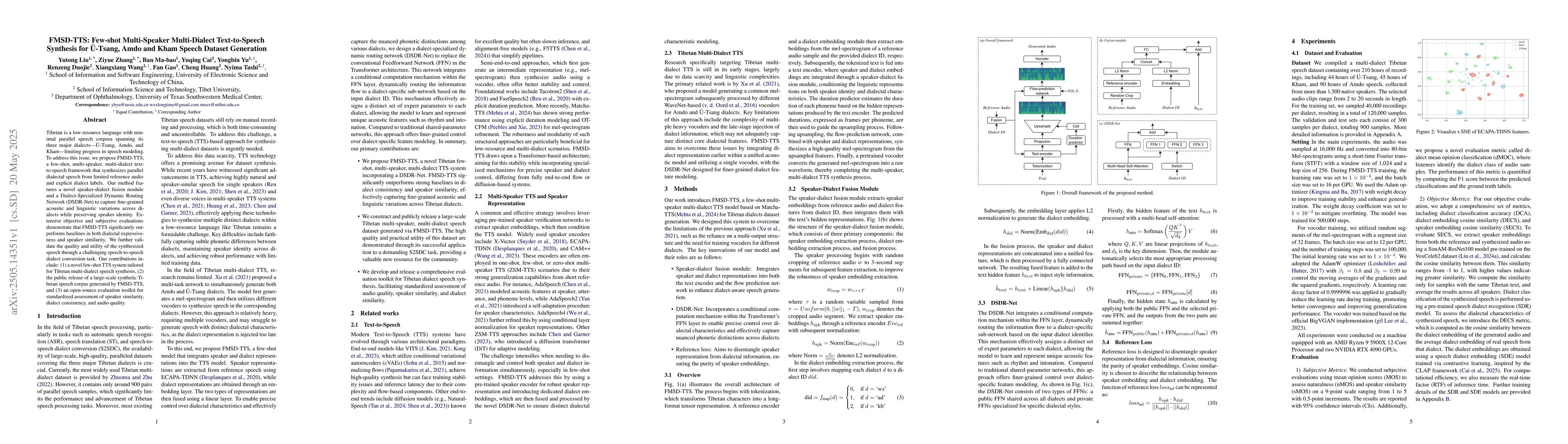 Thumbnail for FMSD-TTS: Few-shot Multi-Speaker Multi-Dialect Text-to-Speech Synthesis
  for Ü-Tsang, Amdo and Kham Speech Dataset Generation
