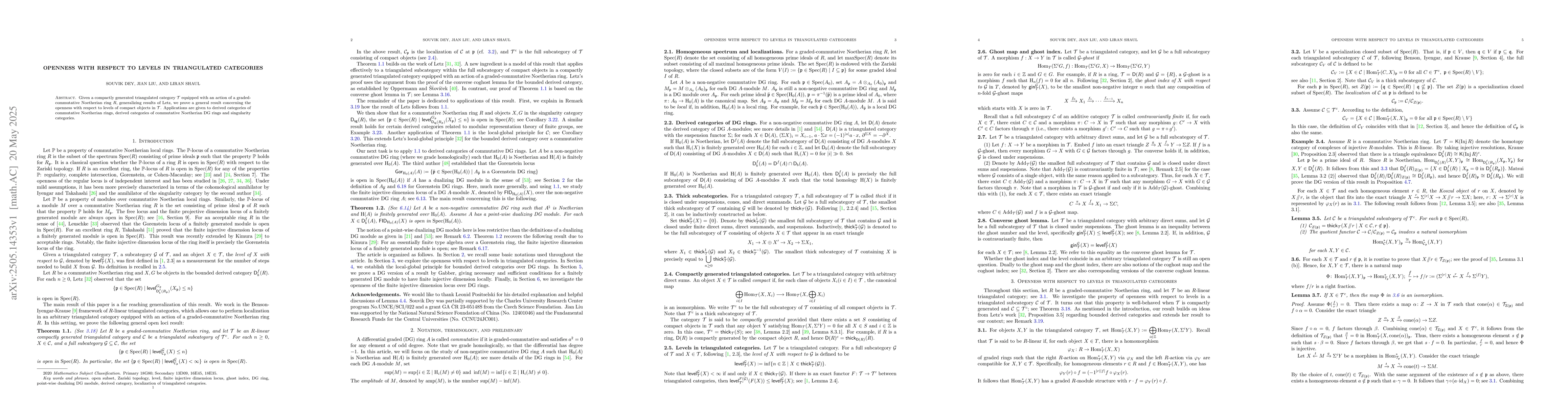 Thumbnail for Openness with respect to levels in triangulated categories