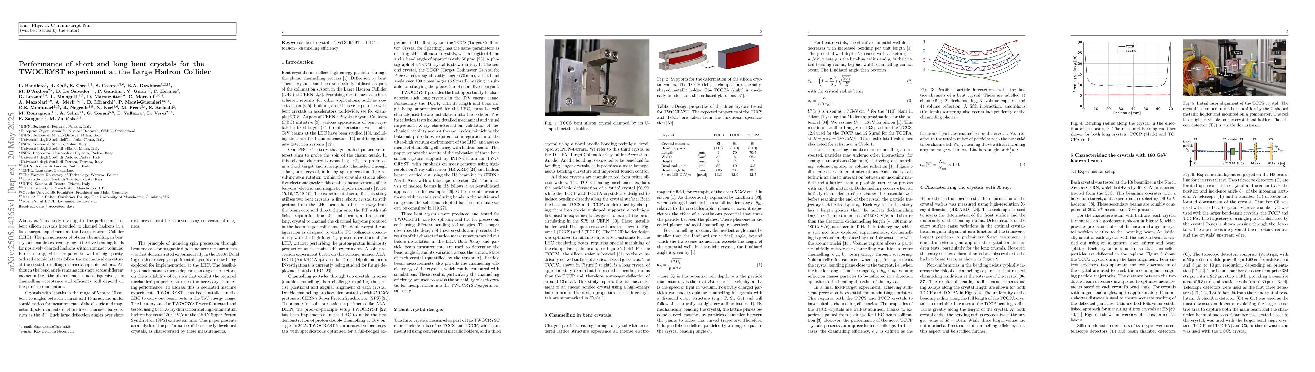 Thumbnail for Performance of short and long bent crystals for the TWOCRYST experiment
  at the Large Hadron Collider