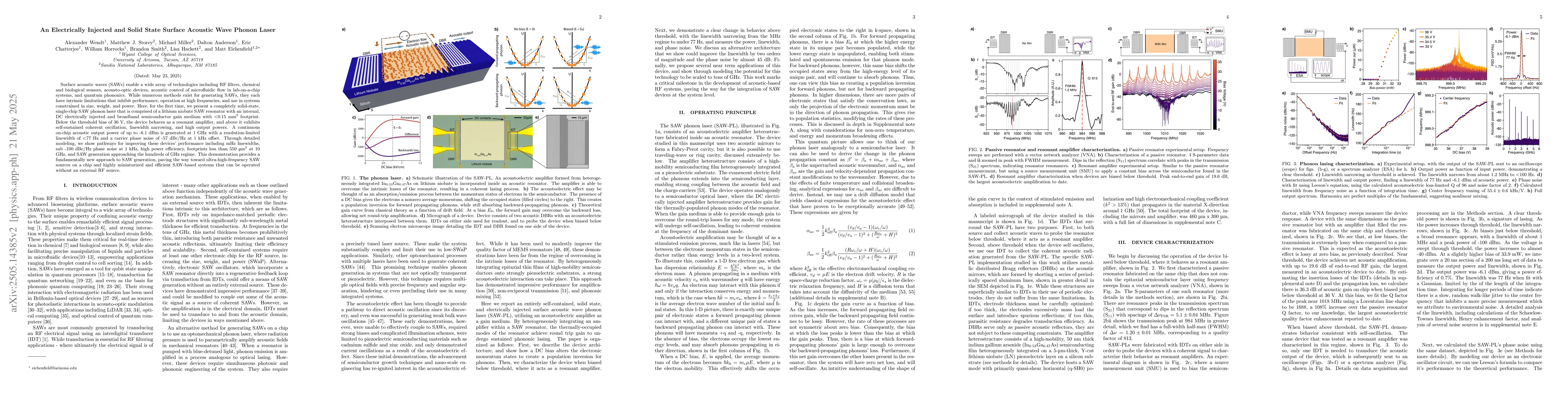 Thumbnail for An Electrically Injected and Solid State Surface Acoustic Wave Phonon
  Laser