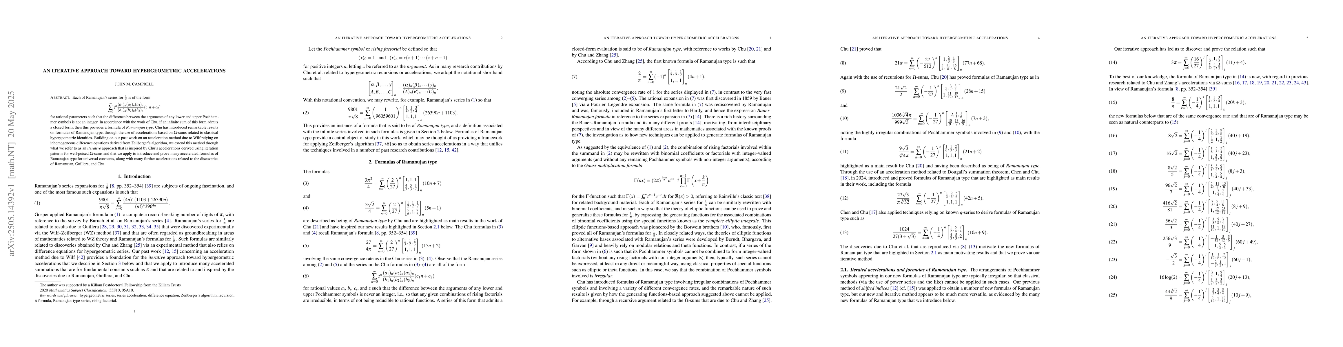 Thumbnail for An iterative approach toward hypergeometric accelerations
