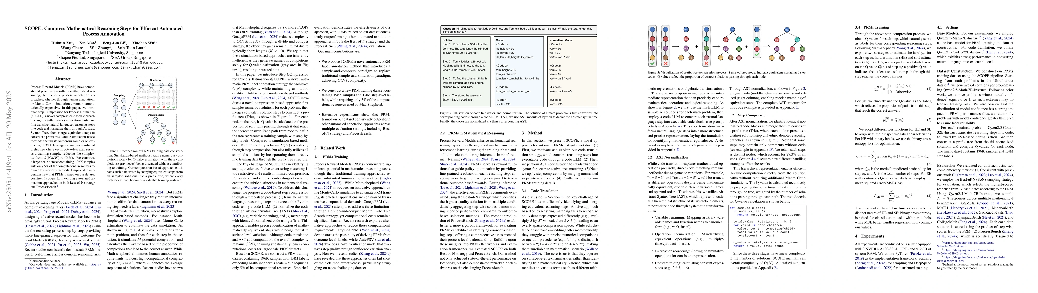 Thumbnail for SCOPE: Compress Mathematical Reasoning Steps for Efficient Automated
  Process Annotation