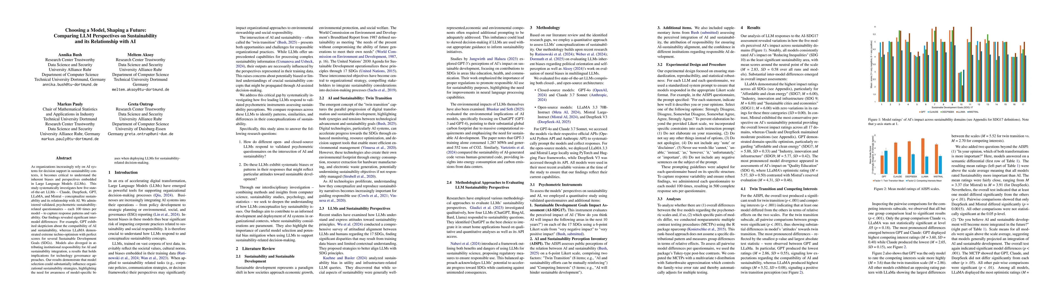 Thumbnail for Choosing a Model, Shaping a Future: Comparing LLM Perspectives on
  Sustainability and its Relationship with AI