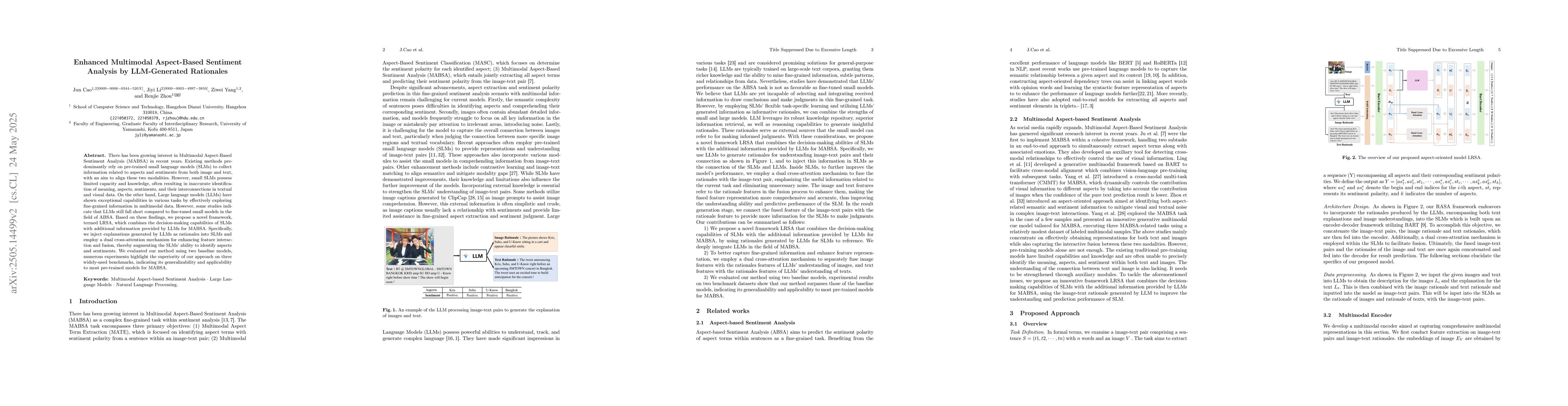 Thumbnail for Enhanced Multimodal Aspect-Based Sentiment Analysis by LLM-Generated
  Rationales