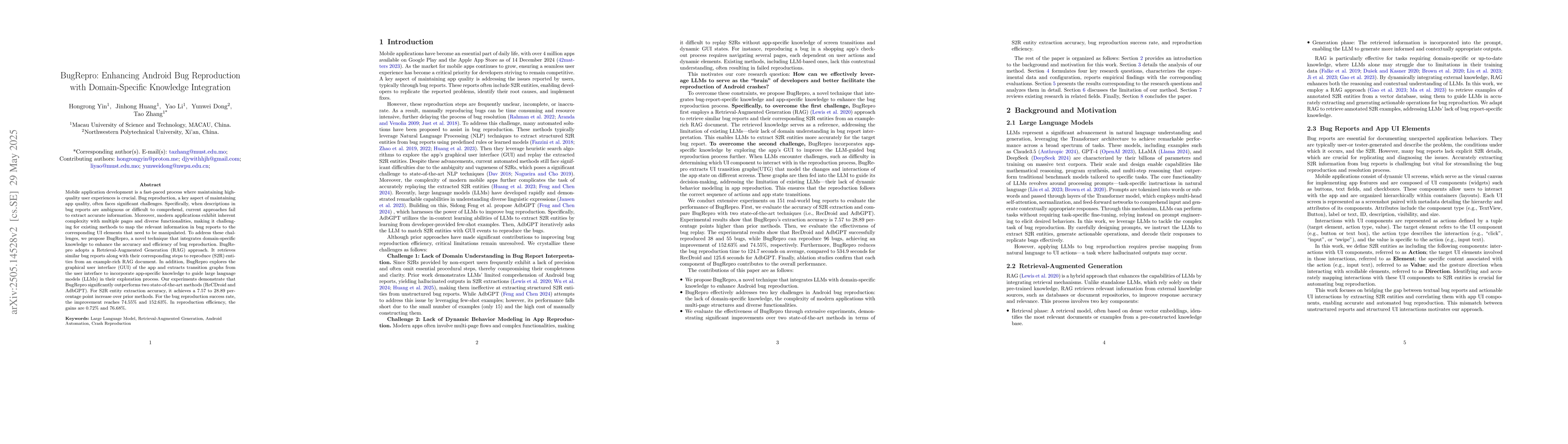 Thumbnail for BugRepro: Enhancing Android Bug Reproduction with Domain-Specific
  Knowledge Integration