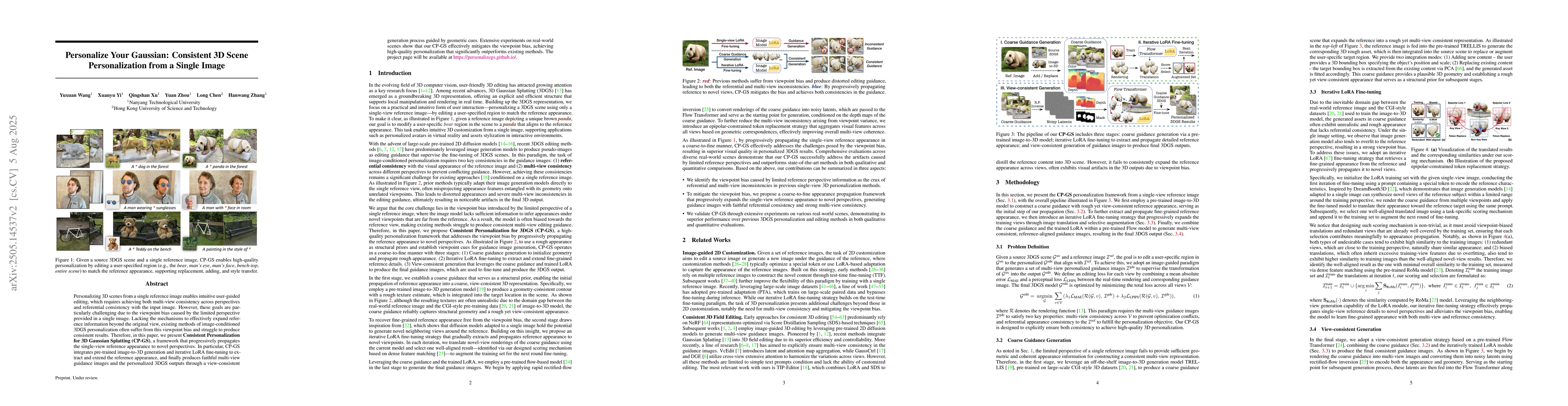 Thumbnail for Personalize Your Gaussian: Consistent 3D Scene Personalization from a
  Single Image