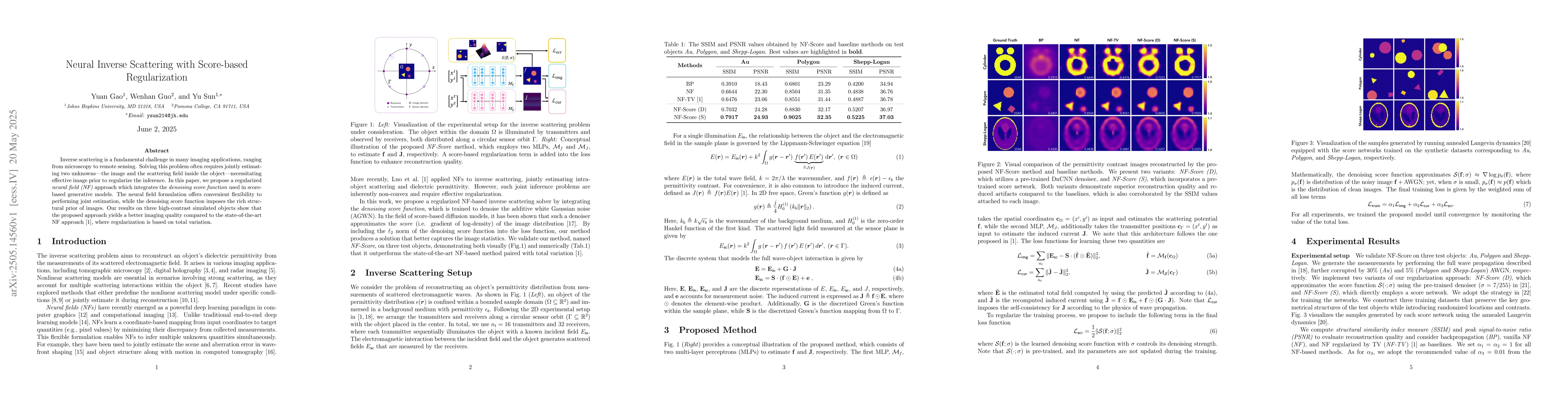 Thumbnail for Neural Inverse Scattering with Score-based Regularization