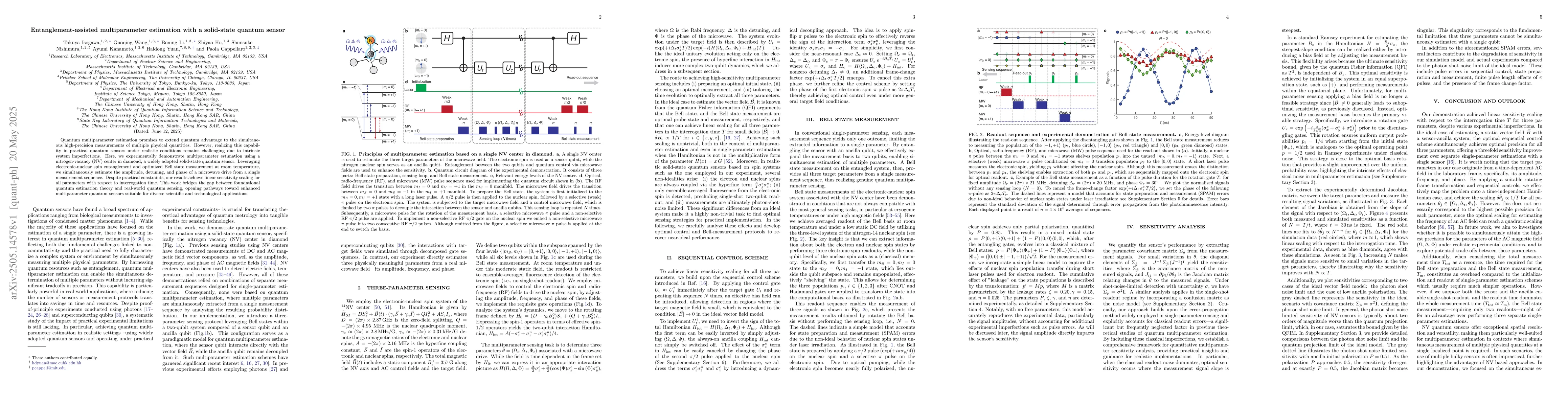 Thumbnail for Entanglement-assisted multiparameter estimation with a solid-state
  quantum sensor