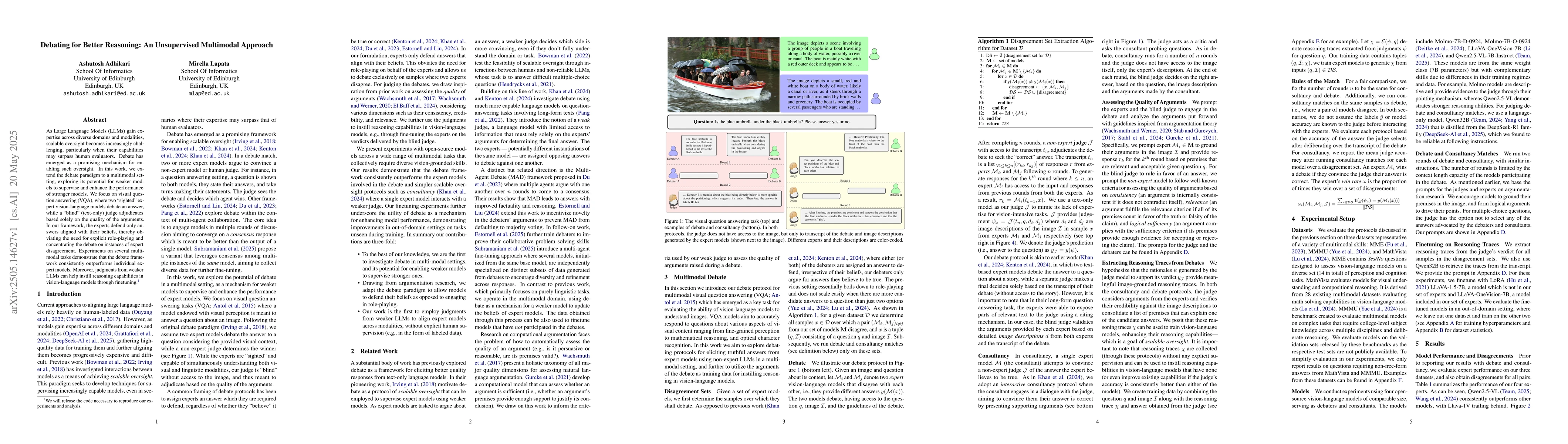 Thumbnail for Debating for Better Reasoning: An Unsupervised Multimodal Approach