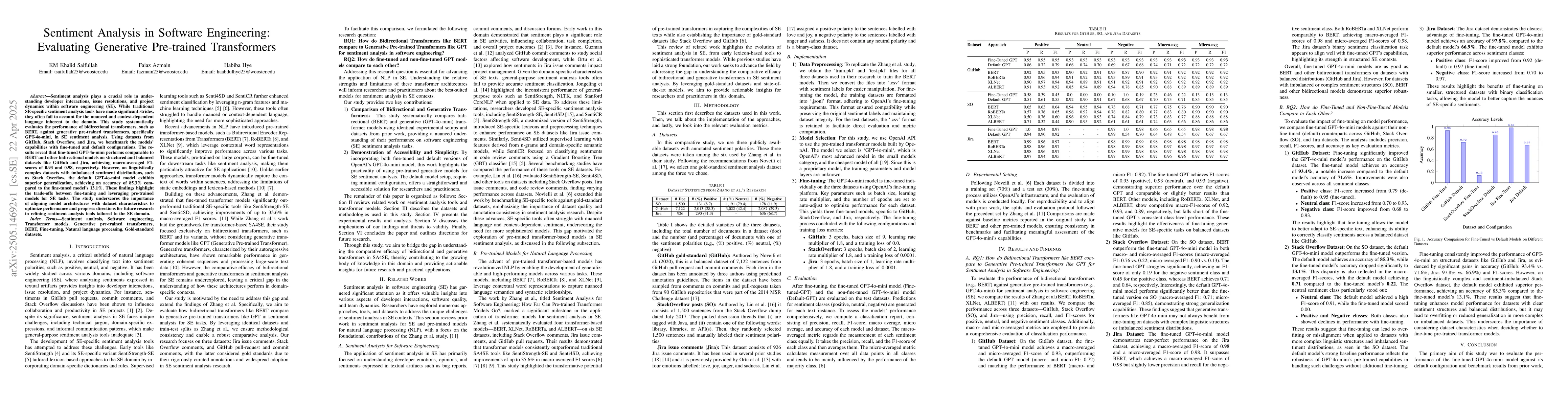 Thumbnail for Sentiment Analysis in Software Engineering: Evaluating Generative
  Pre-trained Transformers