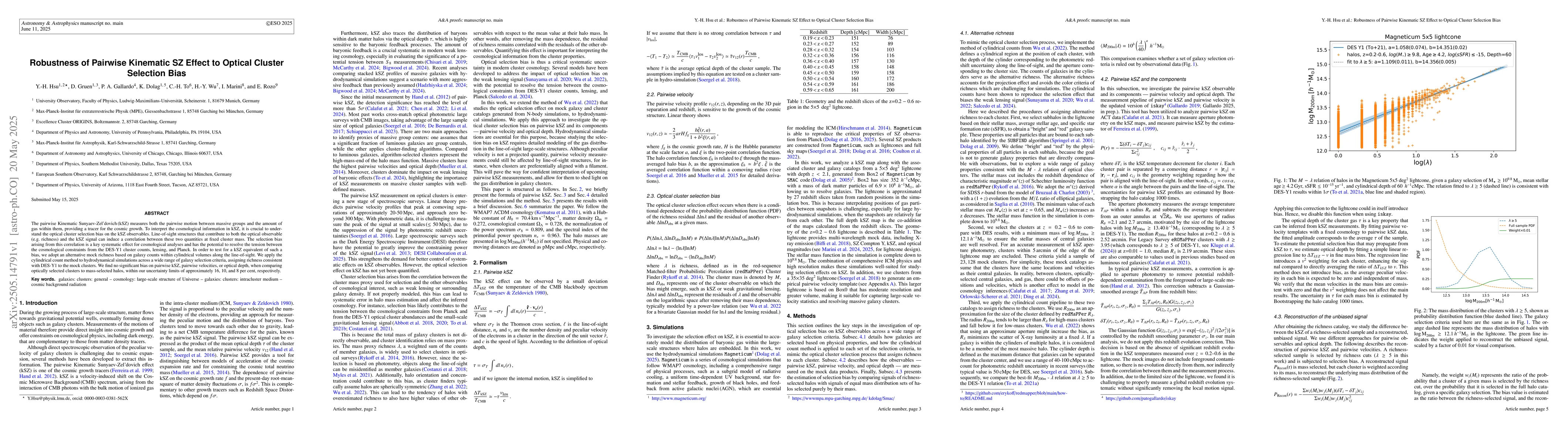 Thumbnail for Robustness of Pairwise Kinematic SZ Effect to Optical Cluster Selection
  Bias