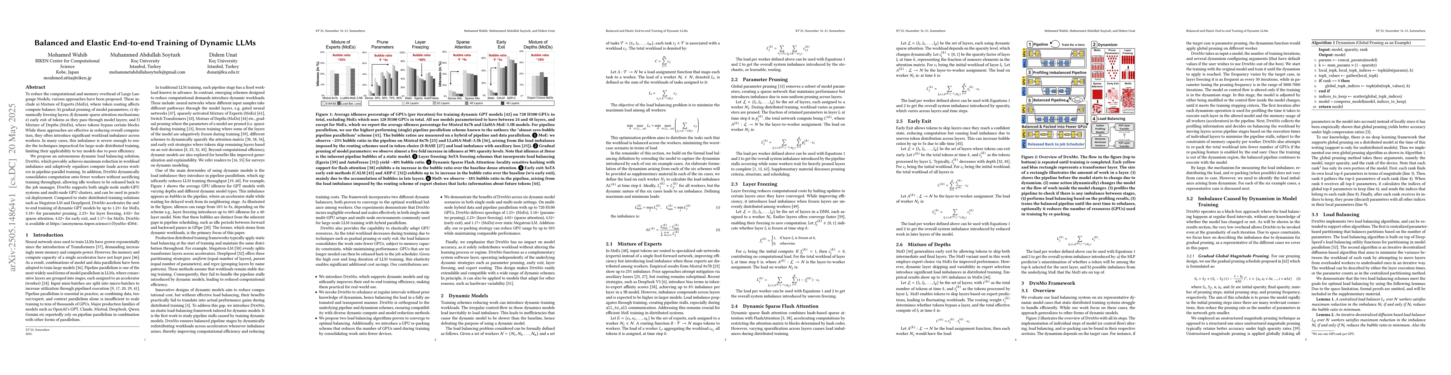 Thumbnail for Balanced and Elastic End-to-end Training of Dynamic LLMs