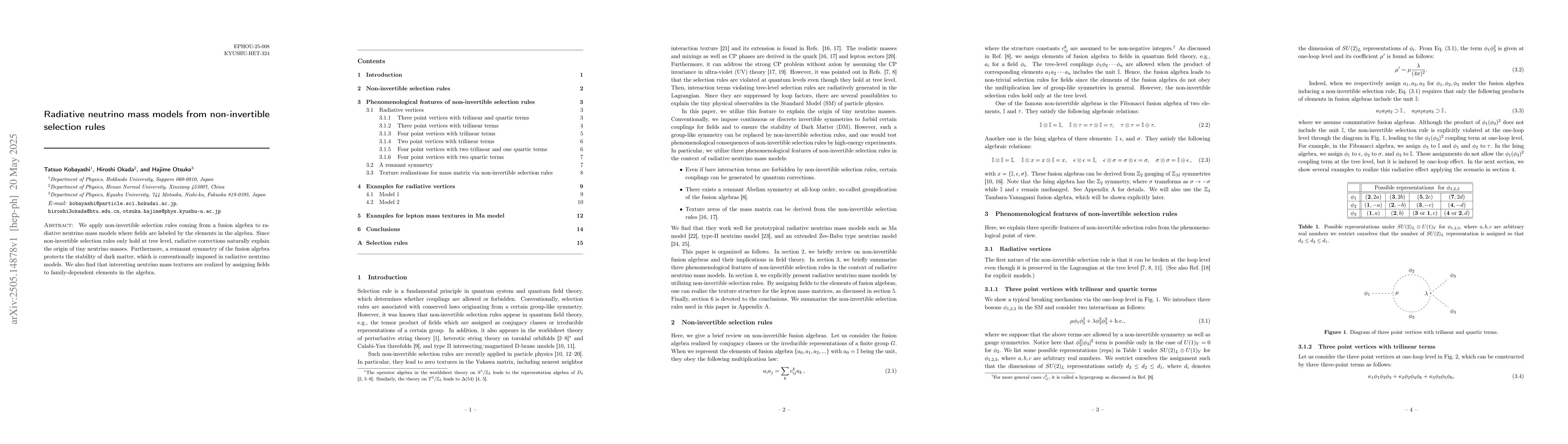 Thumbnail for Radiative neutrino mass models from non-invertible selection rules