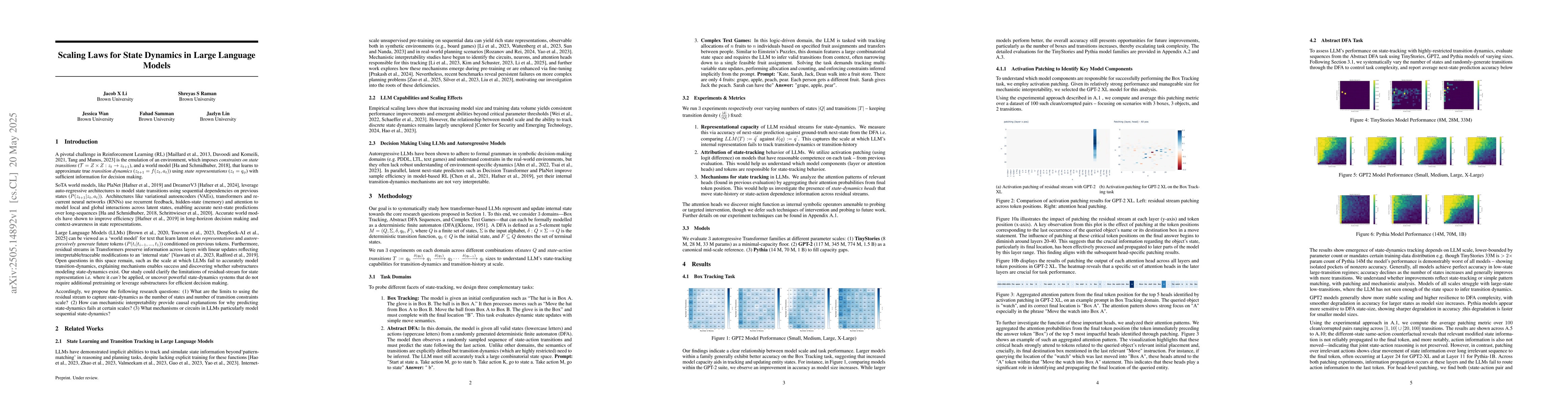 Thumbnail for Scaling Laws for State Dynamics in Large Language Models