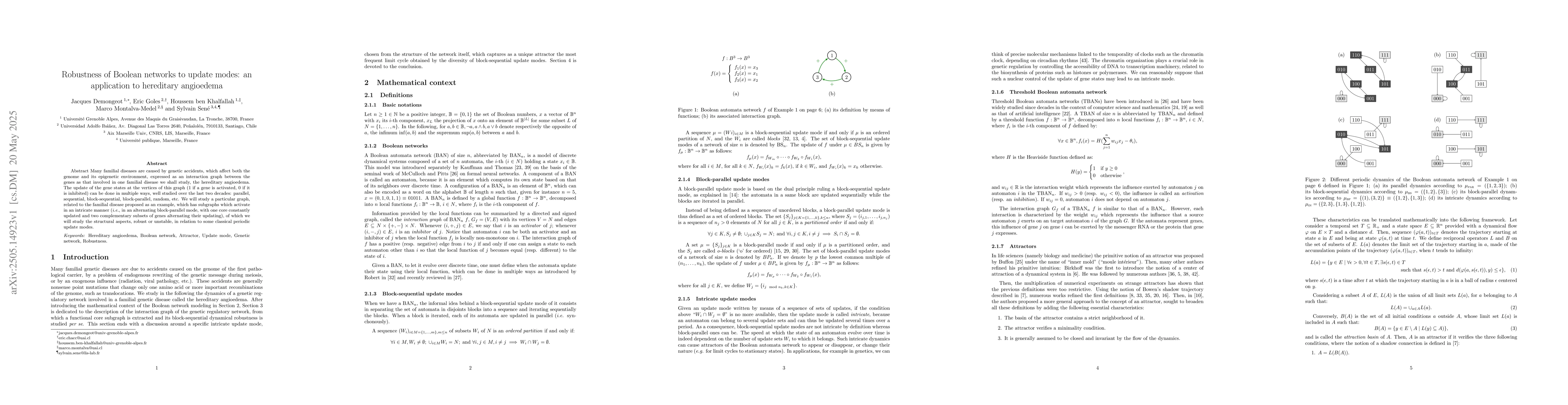 Thumbnail for Robustness of Boolean networks to update modes: an application to
  hereditary angioedema