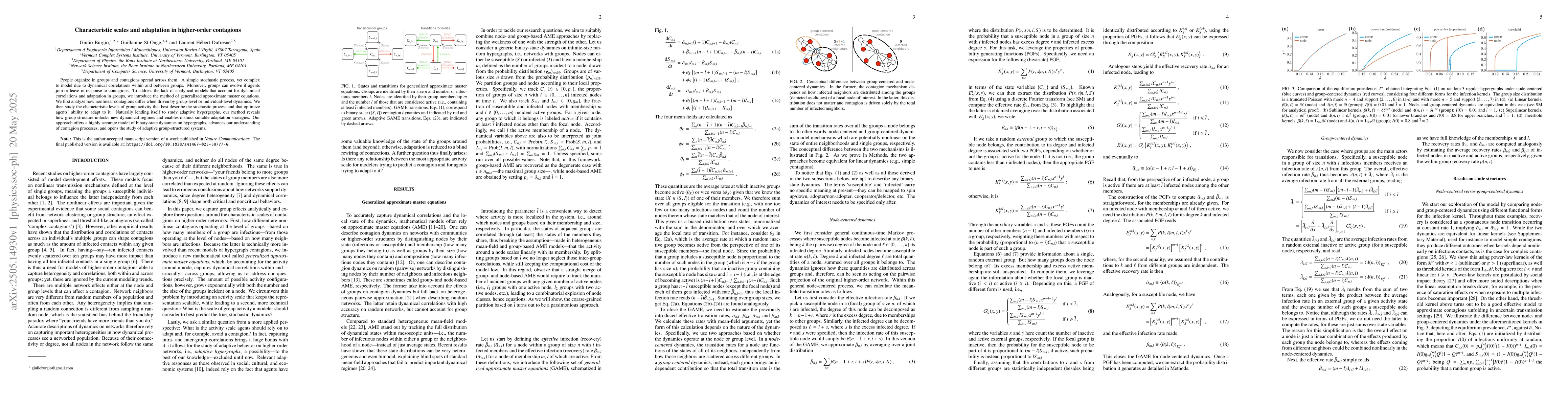 Thumbnail for Characteristic scales and adaptation in higher-order contagions