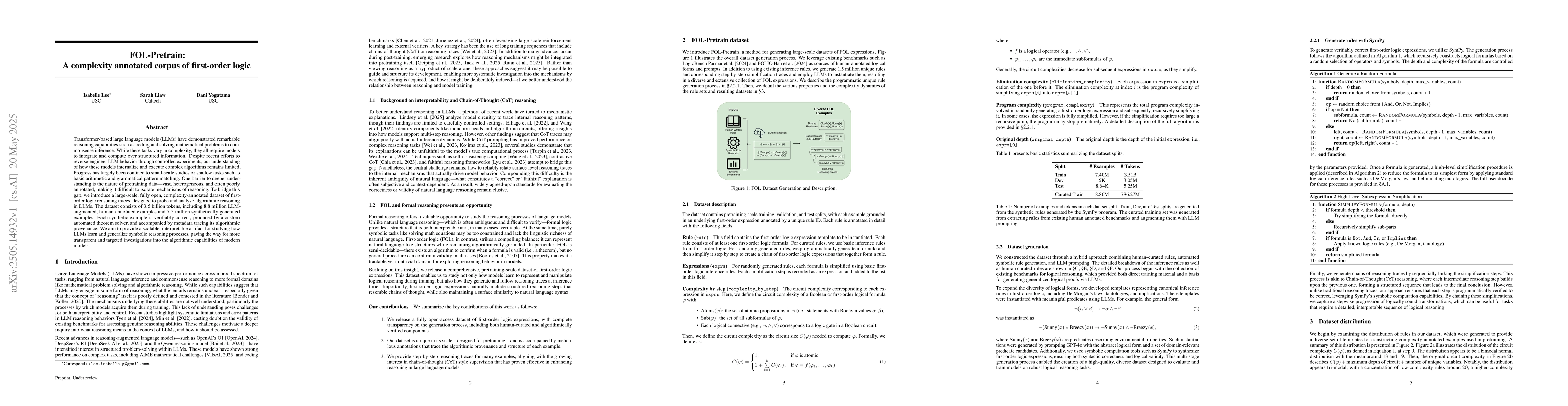 Thumbnail for FOL-Pretrain: A complexity annotated corpus of first-order logic