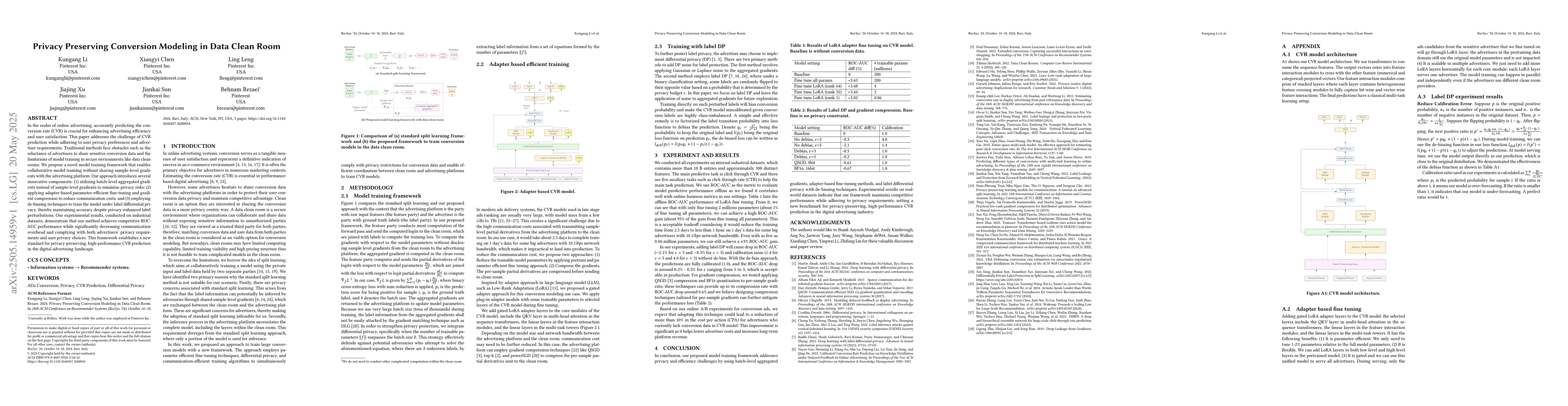 Thumbnail for Privacy Preserving Conversion Modeling in Data Clean Room