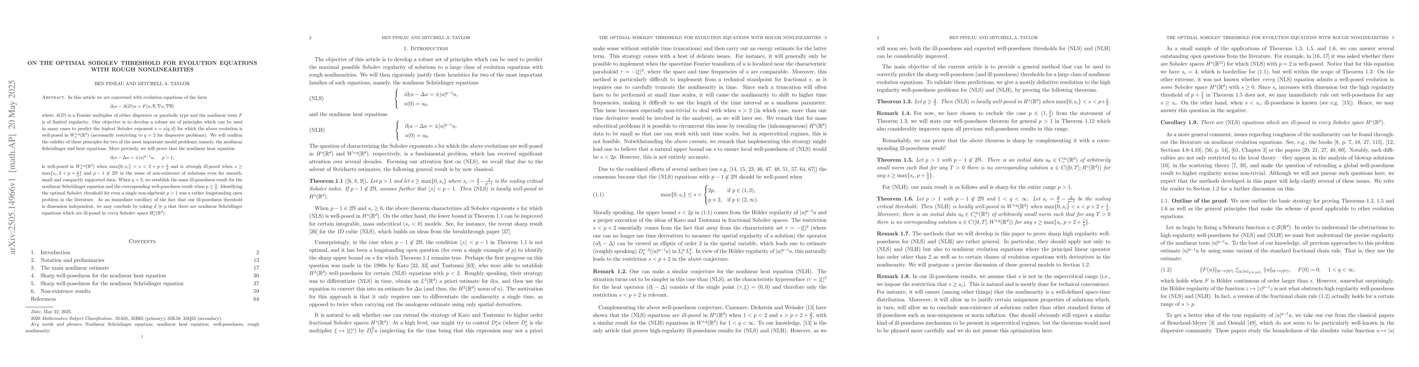 Thumbnail for On the optimal Sobolev threshold for evolution equations with rough
  nonlinearities