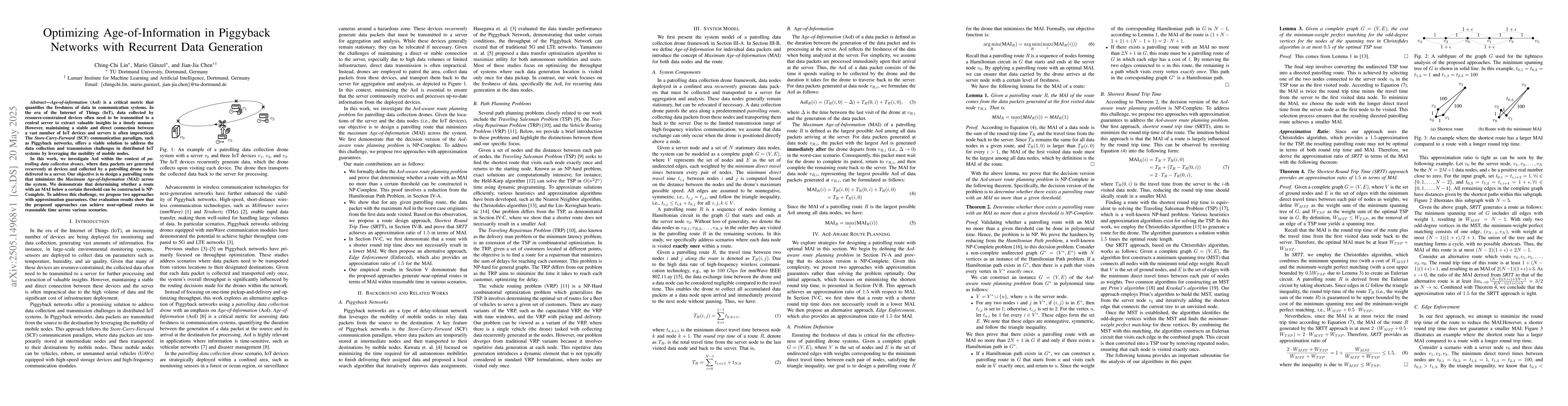 Thumbnail for Optimizing Age-of-Information in Piggyback Networks with Recurrent Data
  Generation