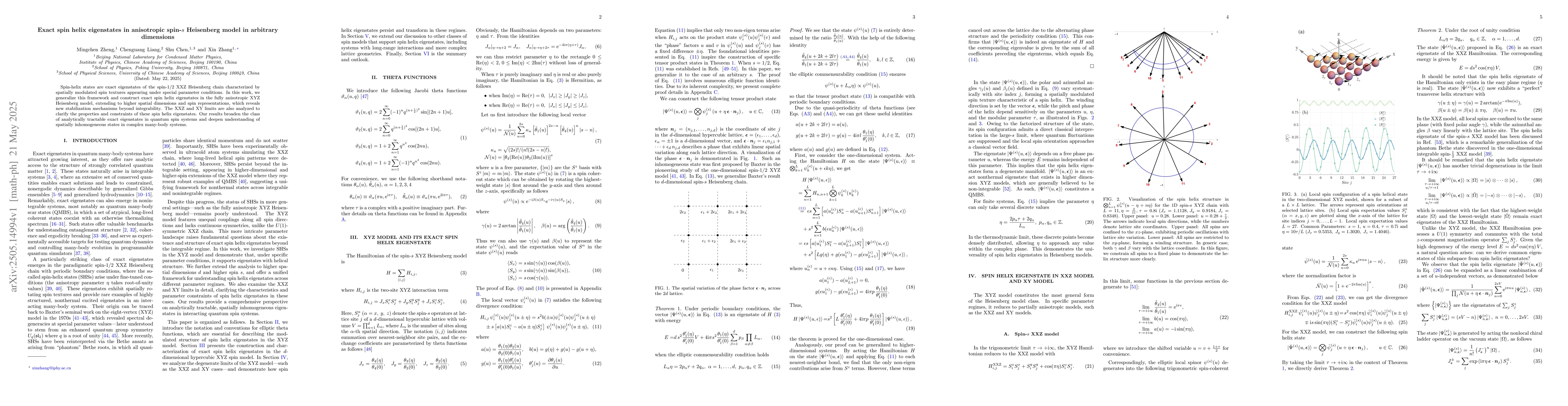 Thumbnail for Exact spin helix eigenstates in anisotropic spin-$s$ Heisenberg model in
  arbitrary dimensions