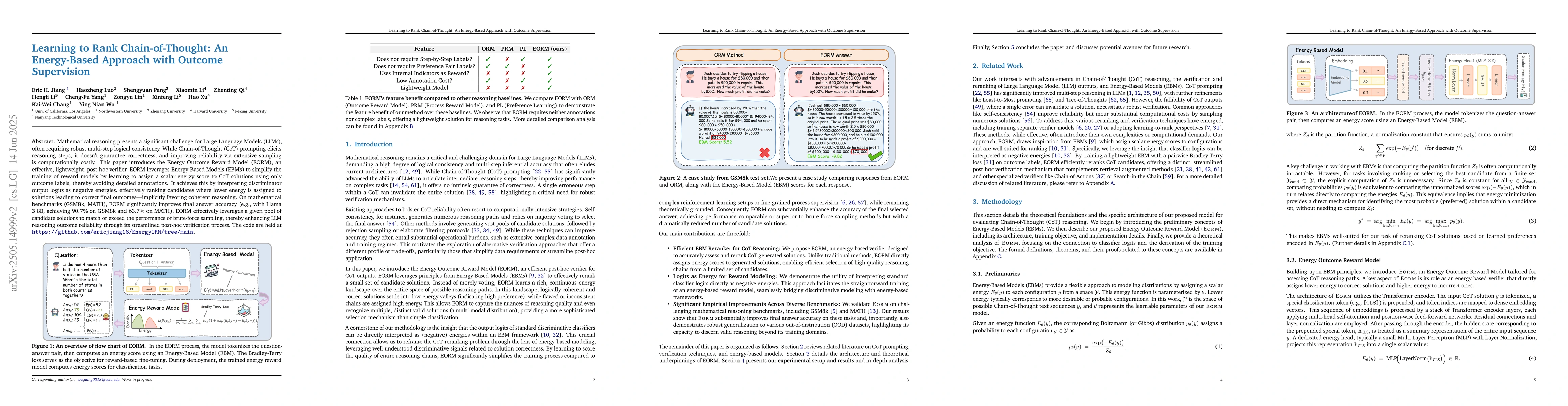 Thumbnail for Learning to Rank Chain-of-Thought: An Energy-Based Approach with Outcome
  Supervision